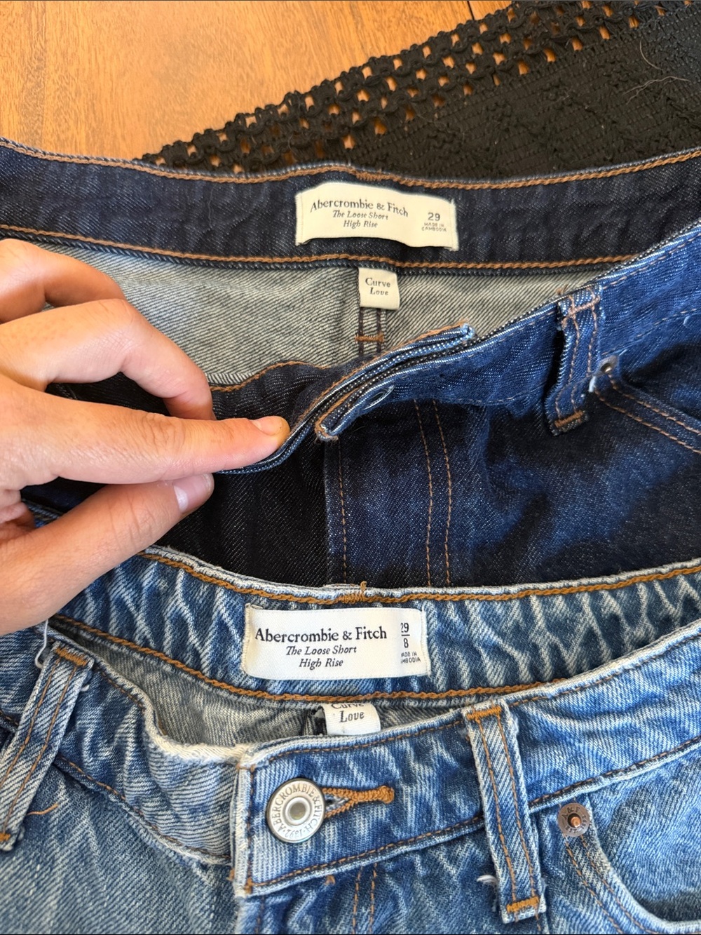 Abercrombie & Fitch Light Blue and Dark Blue Denim Shorts Duo - Women - Picture 2 of 2